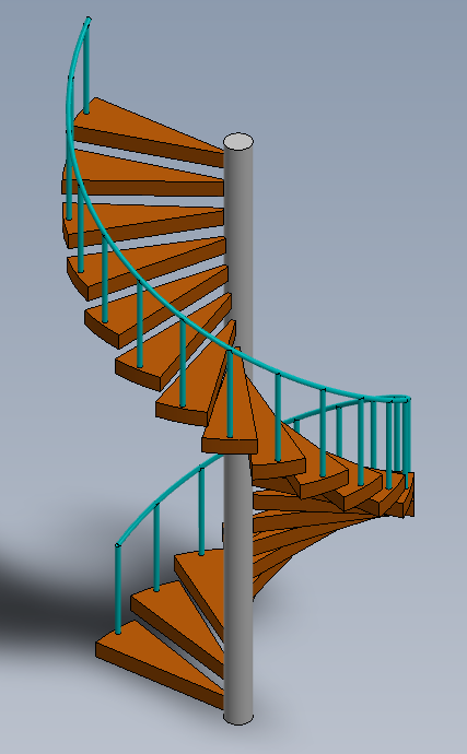 Spiral staircase 3D Model (SOLIDWORKS) | Concept Design | CAD File